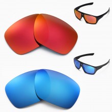 New Walleva Fire Red + Ice Blue Polarized Replacement Lenses For Oakley Dispatch Sunglasses